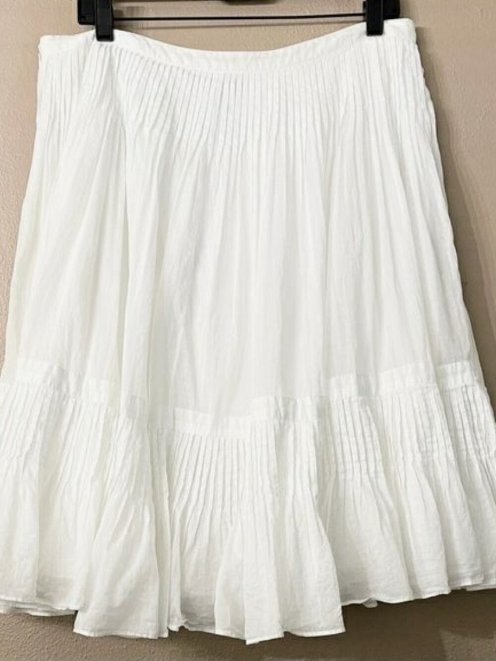 White Boho Ruffle smocked prairie Full skirt Plus Size